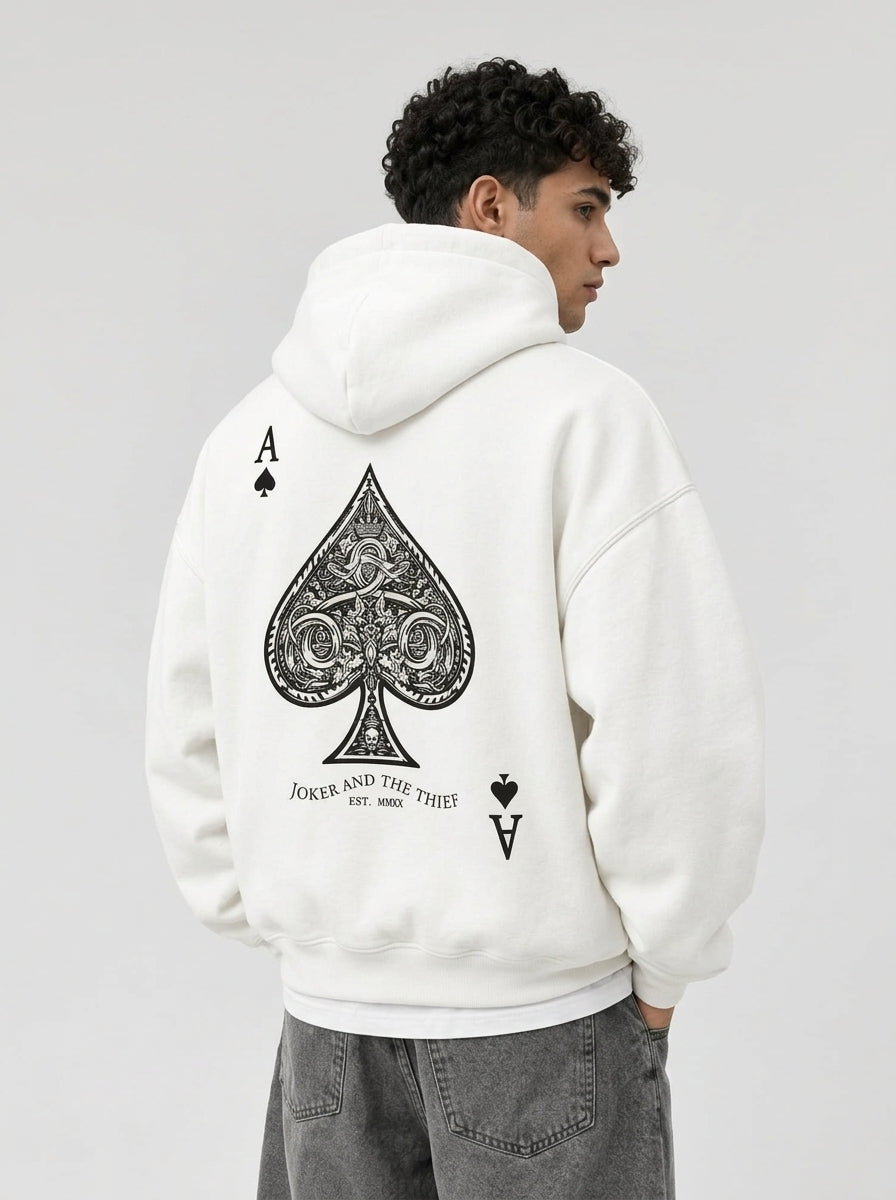 Ace of Spades White Hoodie