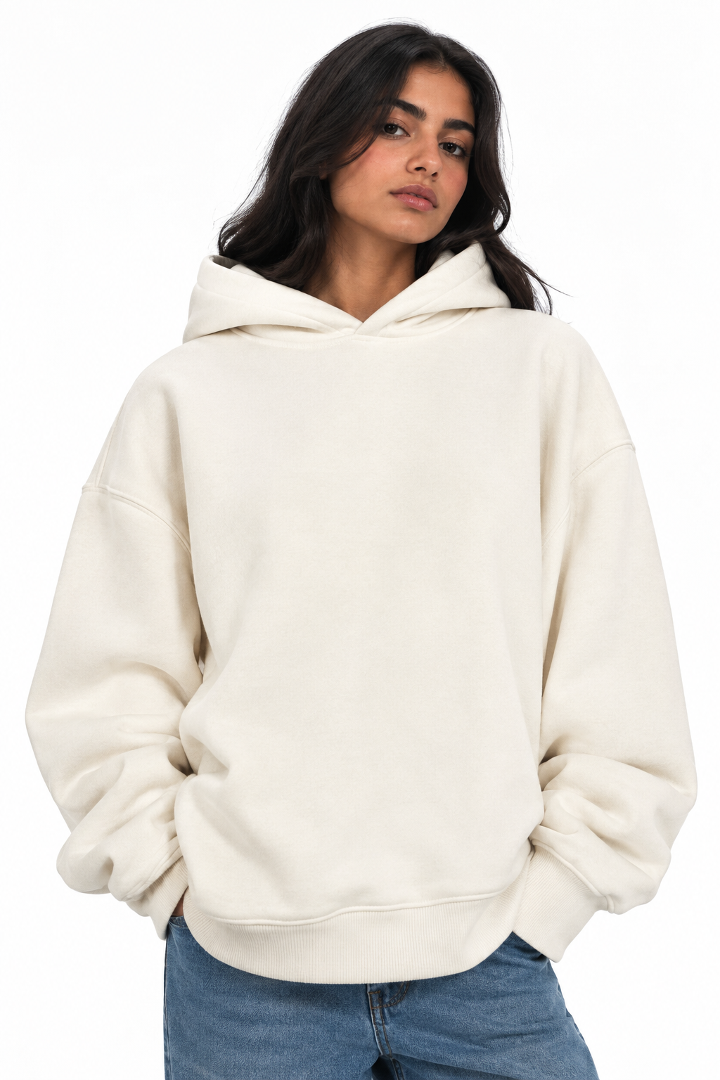 White Oversized Hoodie - W