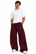 BURGUNDY BALLOON FIT SWEATPANTS — UNISEX