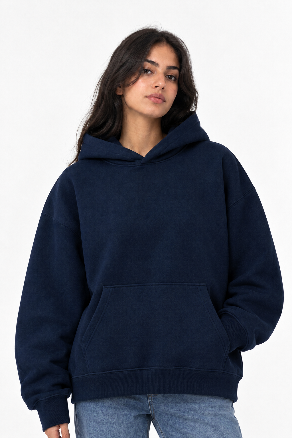 Navy Oversized Hoodie - W
