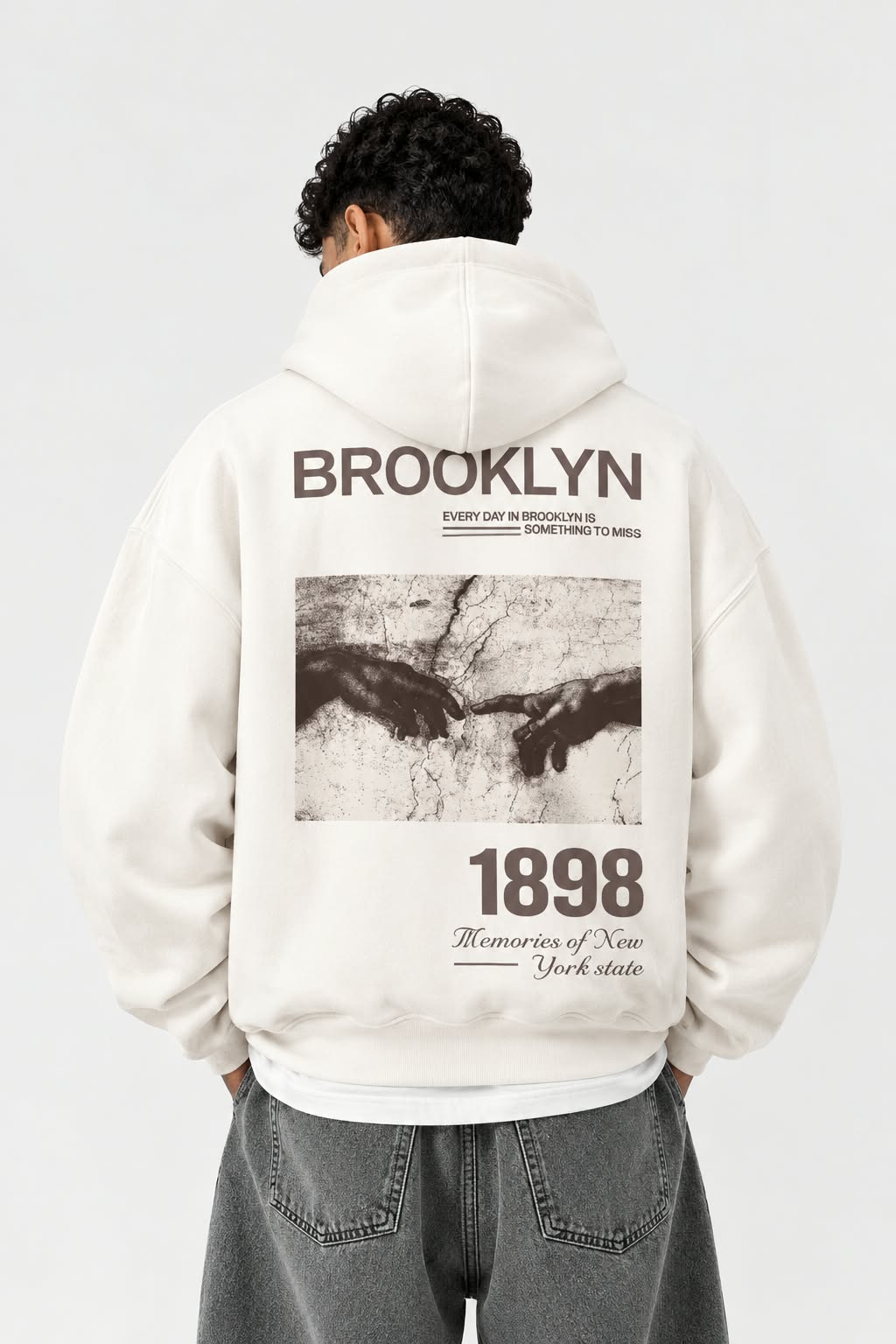 New York White Hoodie