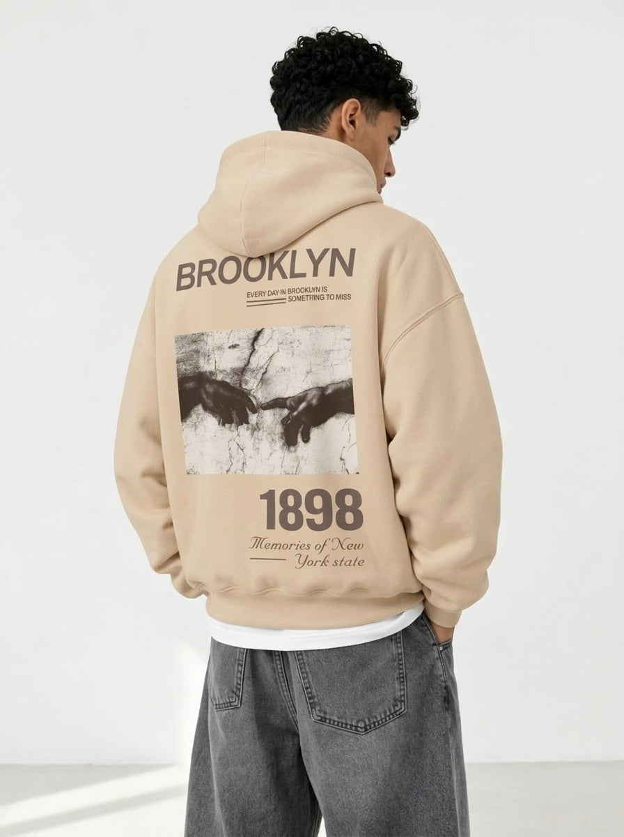 New York Beige Hoodie