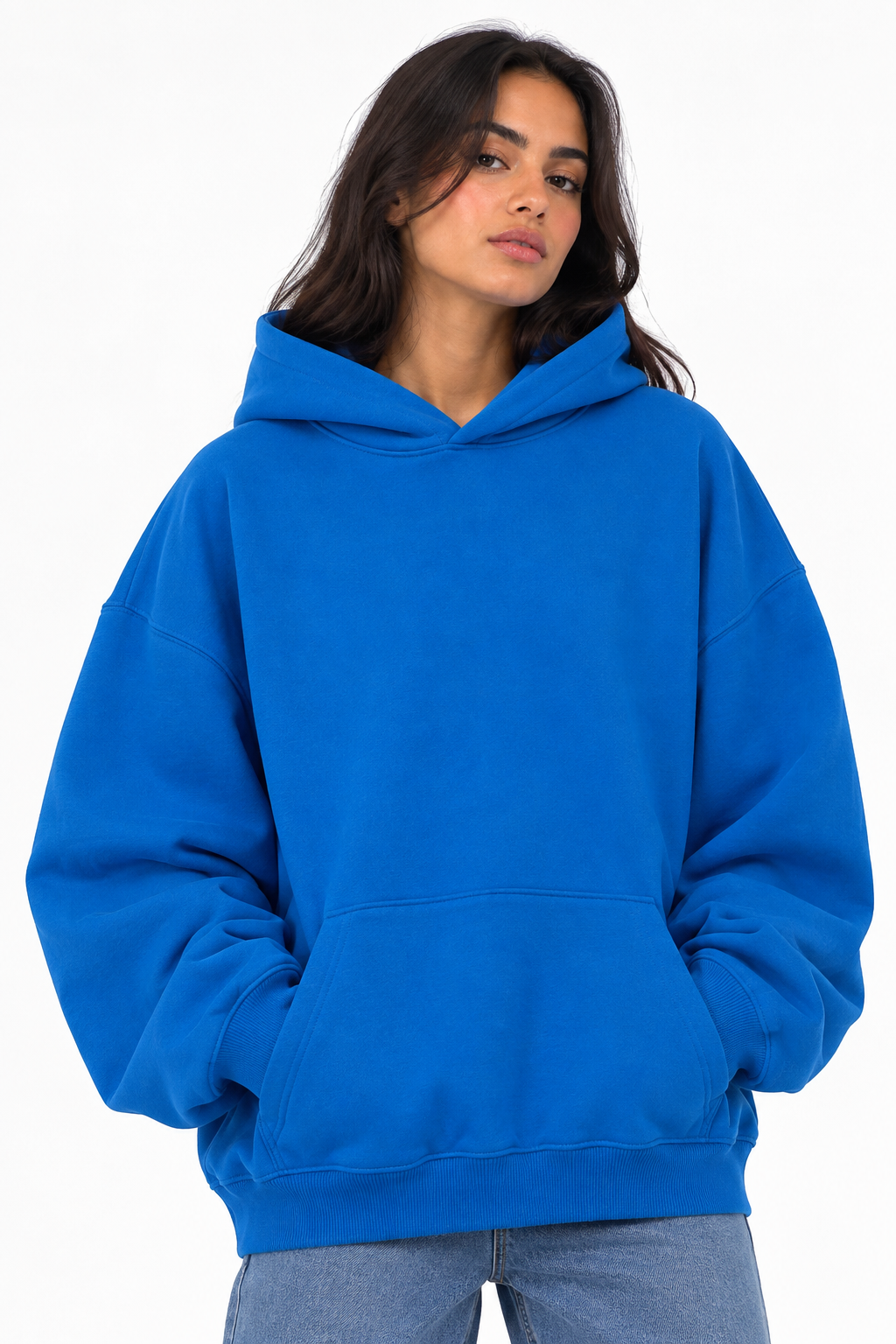 Royal Blue Oversized Hoodie - W