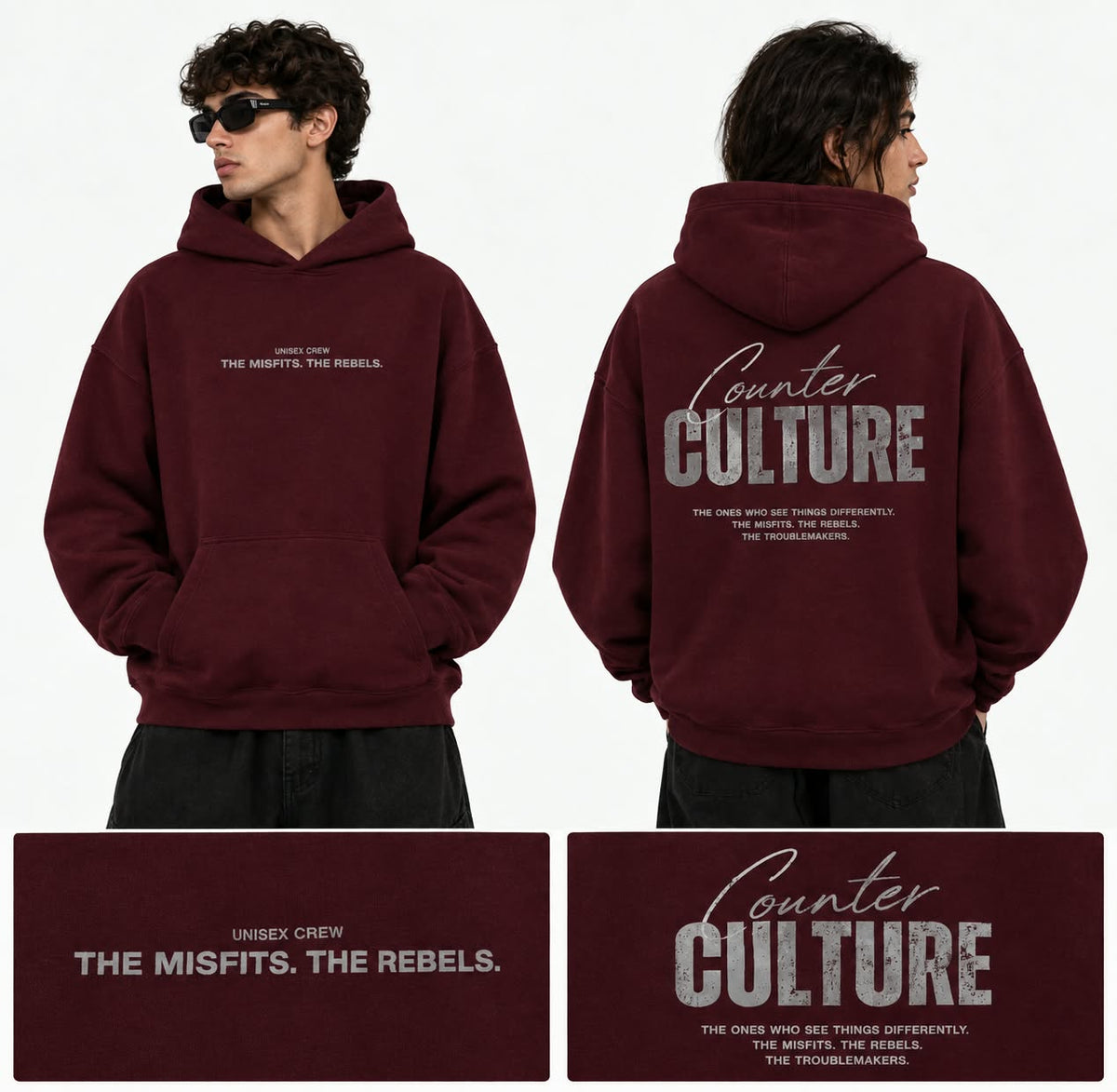 Counter Culture Burgandy Hoodie