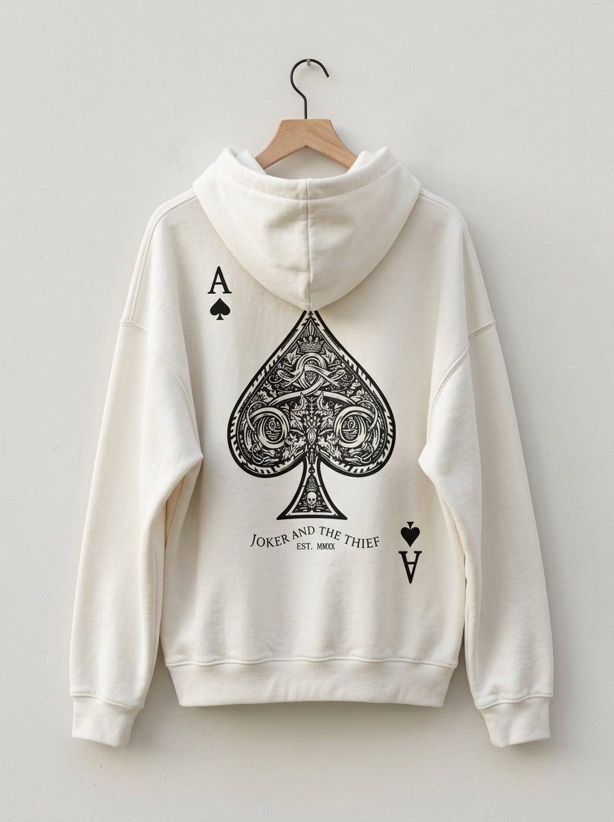 Ace of Spades White Hoodie