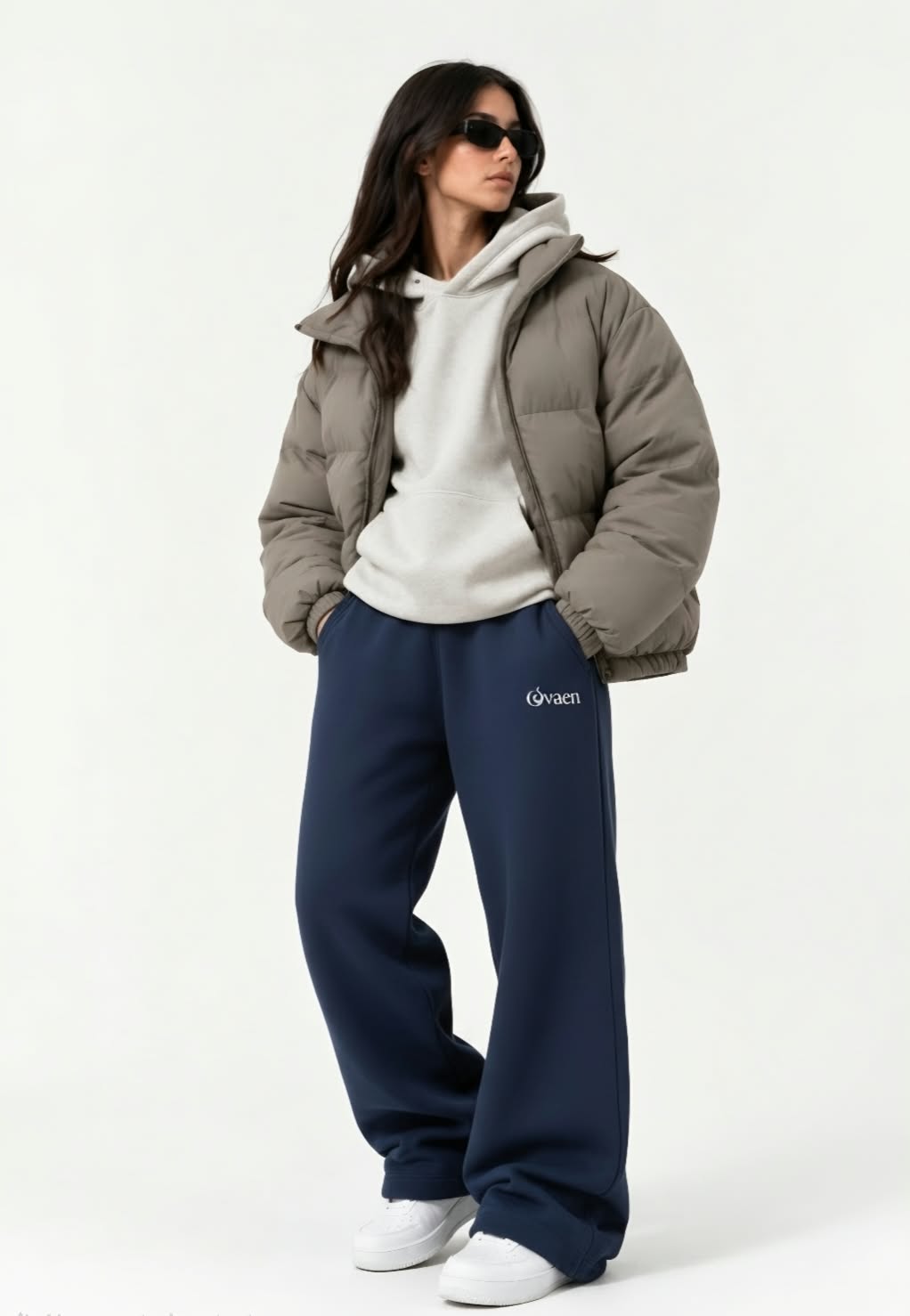 Navy Wide-Leg Sweatpant - W