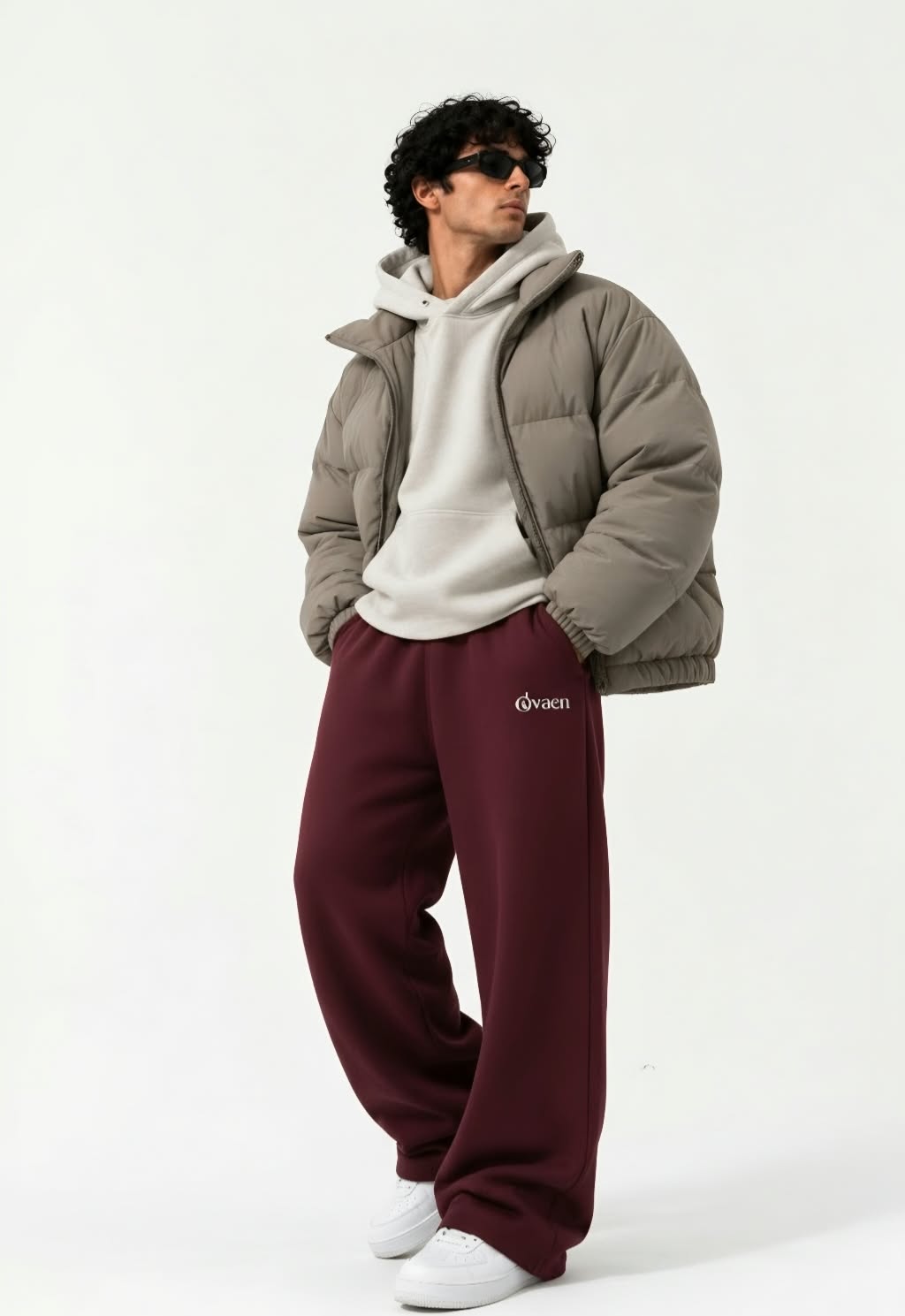 Burgundy Wide-Leg Sweatpant