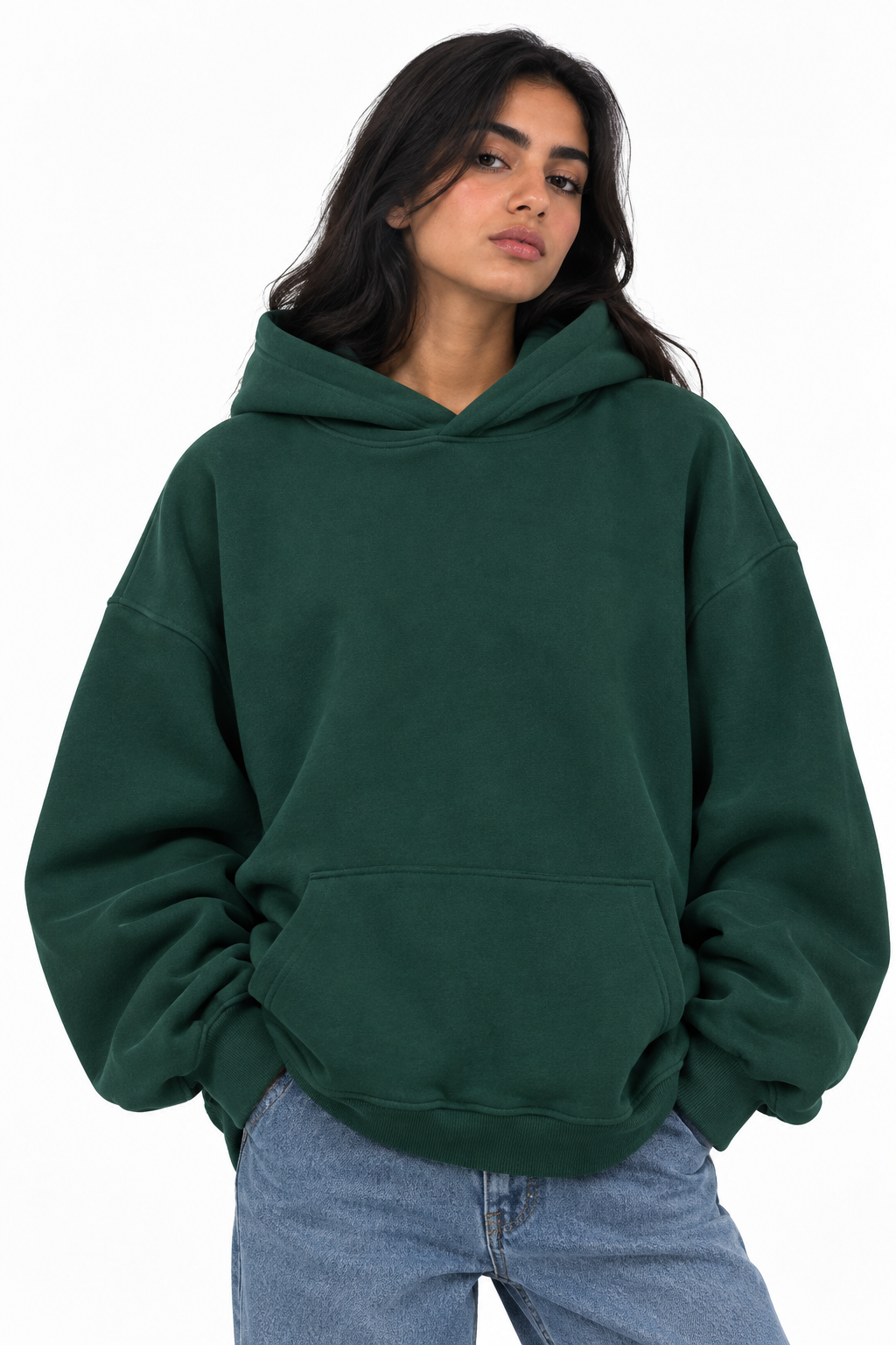 Olive Oversized Hoodie - W