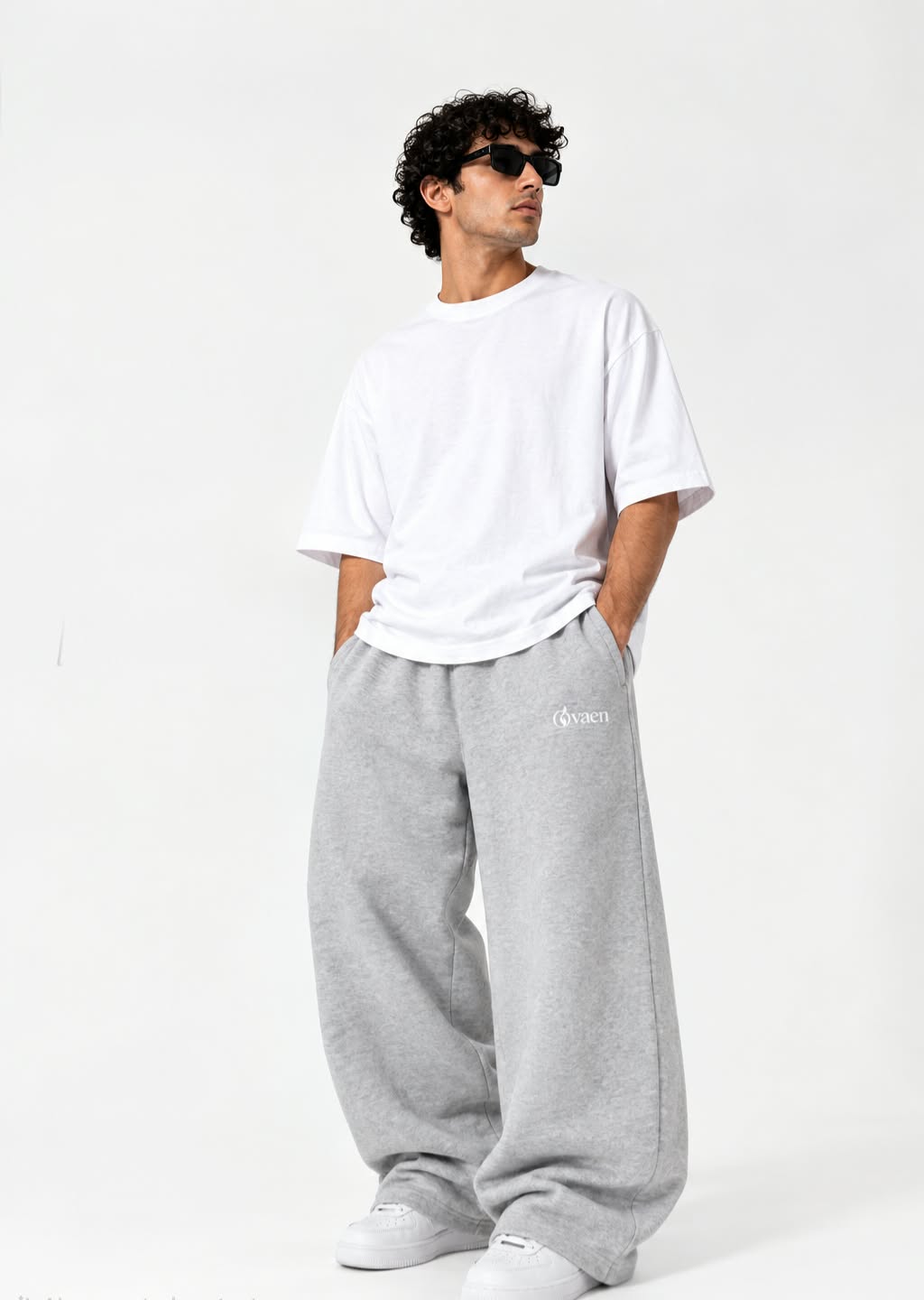 Light Gray Wide-Leg Sweatpant