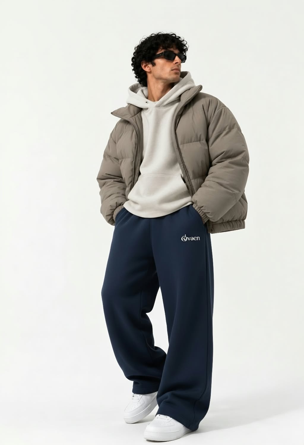 Navy Wide-Leg Sweatpant