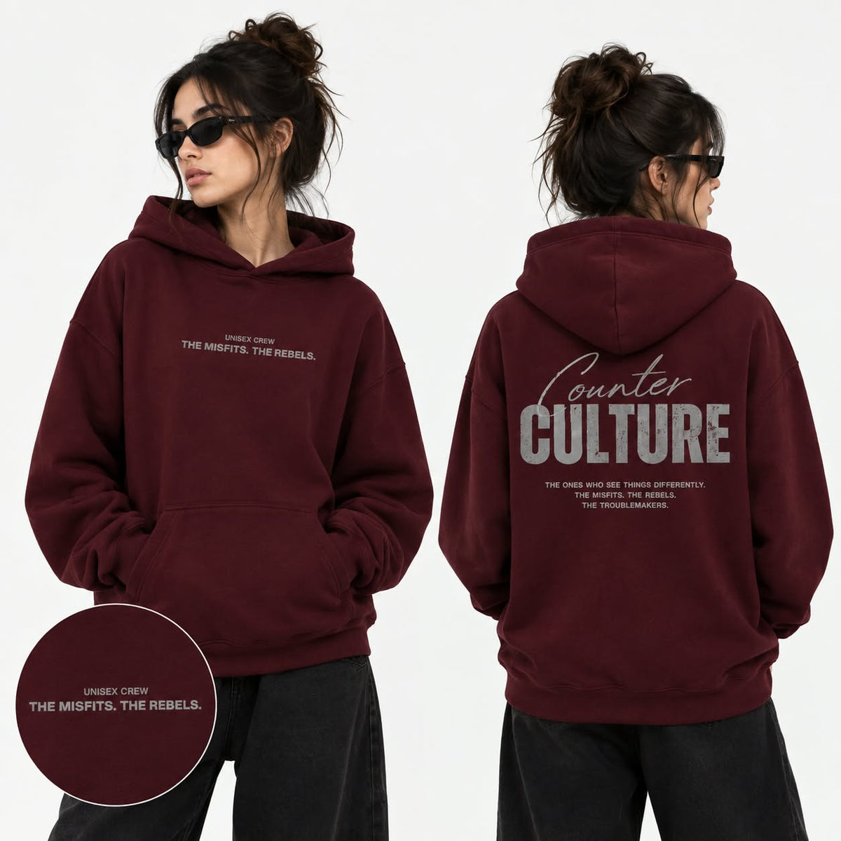 Counter Culture Burgandy Hoodie