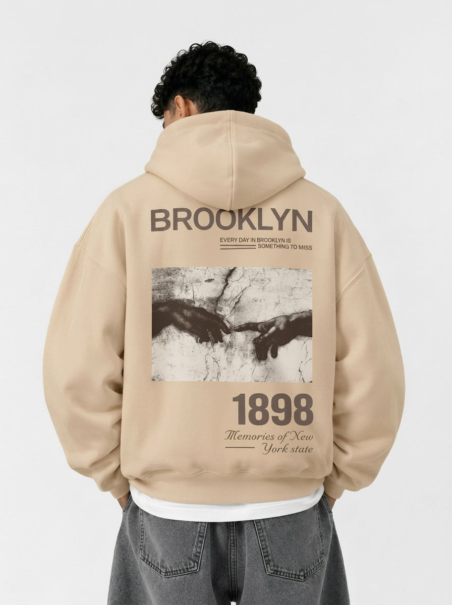 New York Beige Hoodie