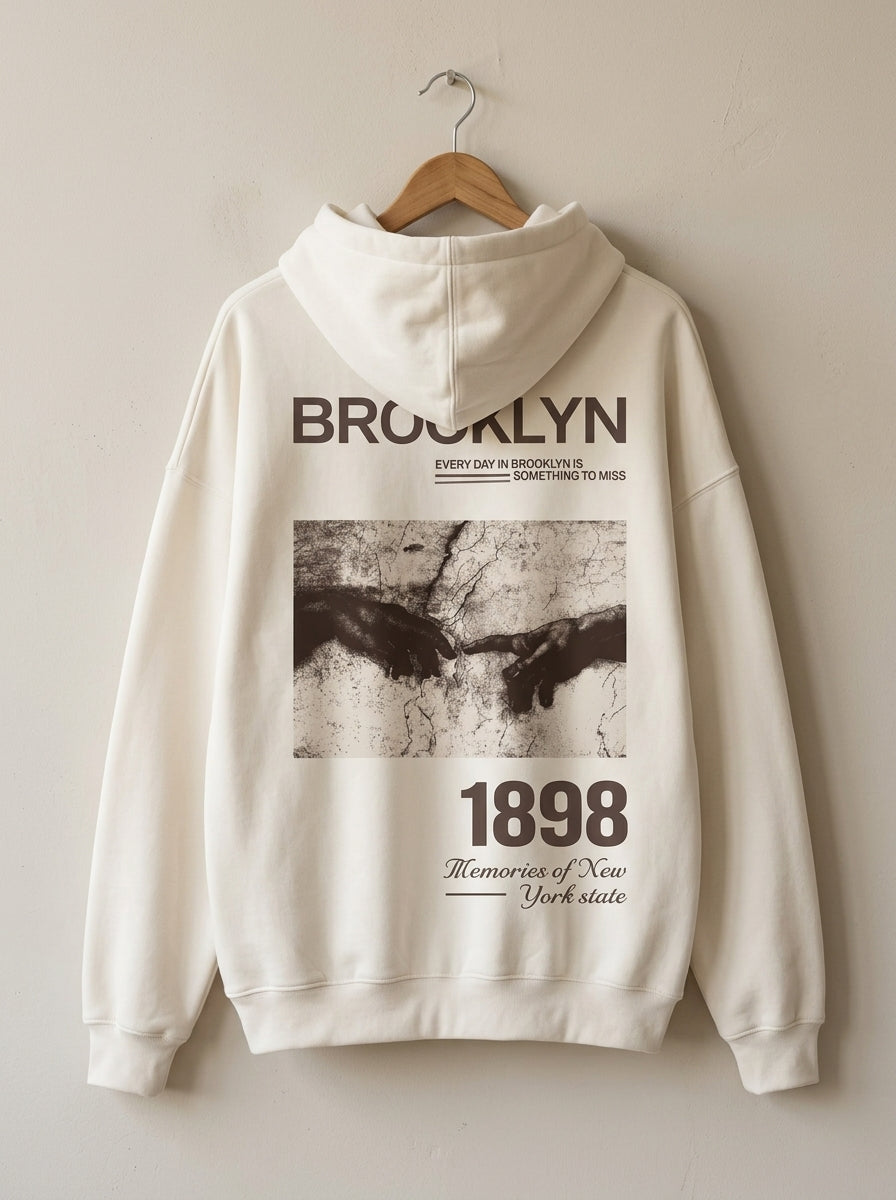 New York White Hoodie