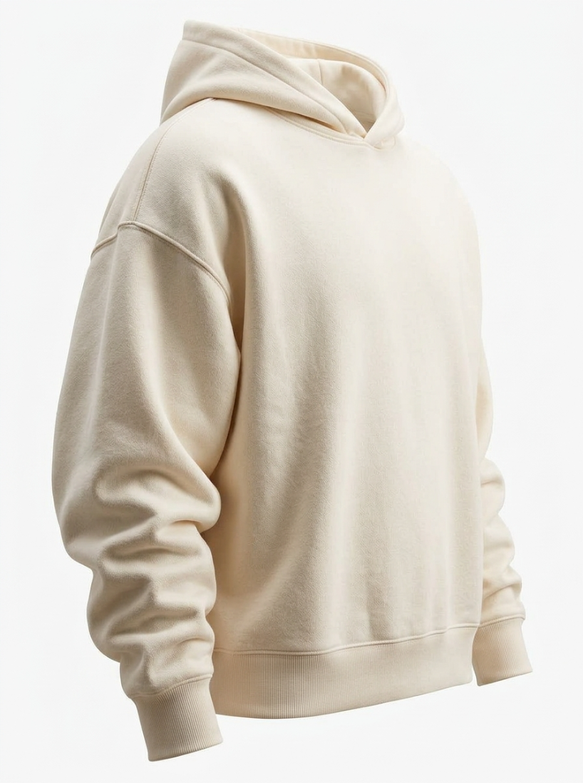 White Oversized Hoodie - W