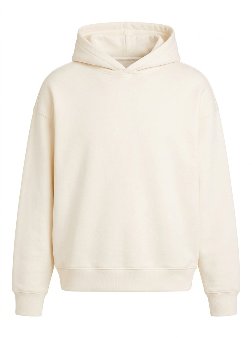 White Oversized Hoodie - W