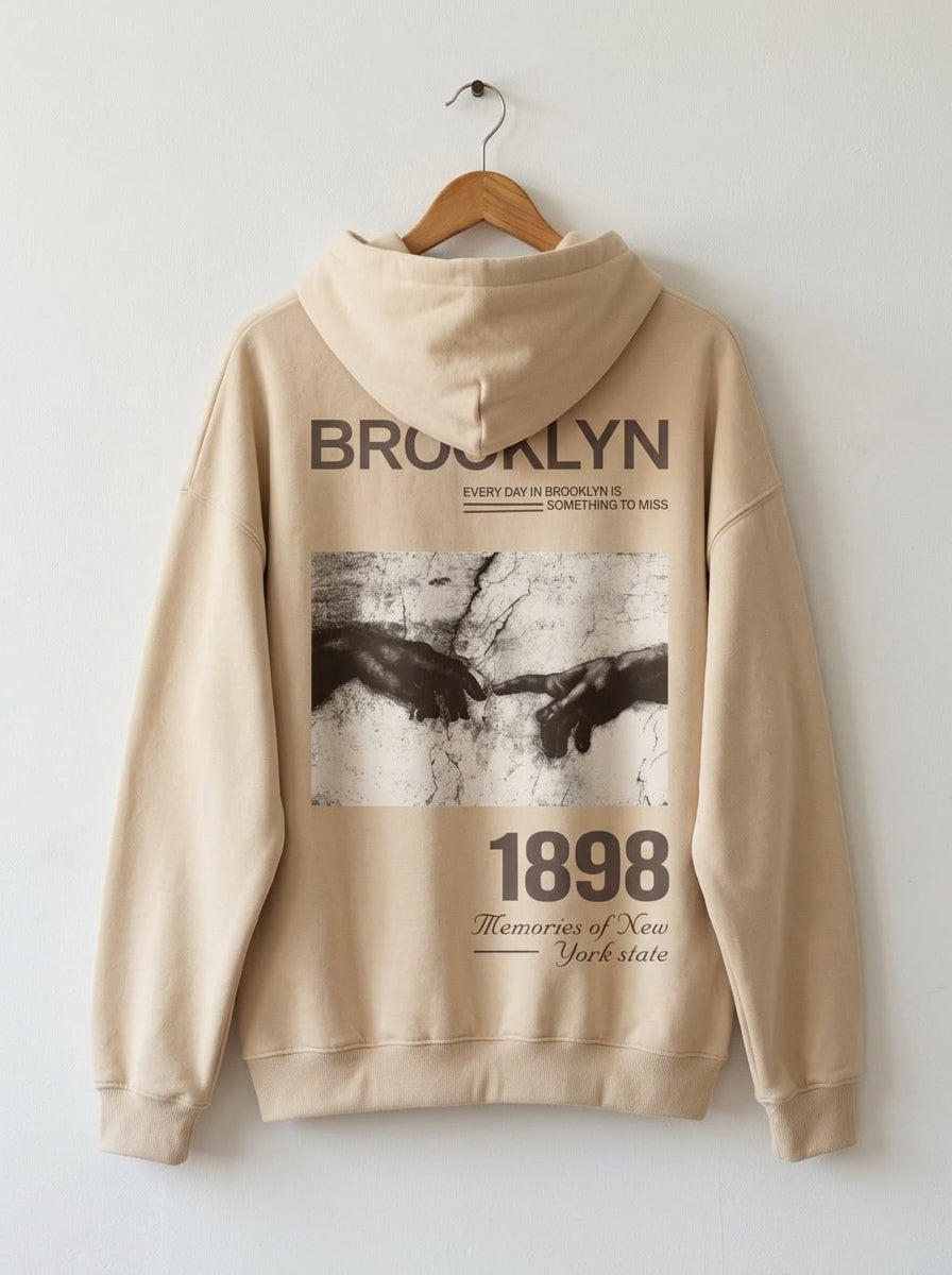 New York Beige Hoodie