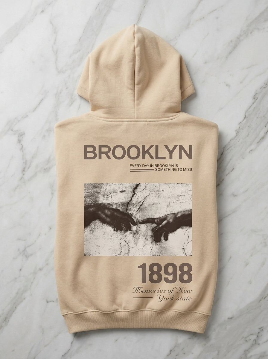 New York Beige Hoodie