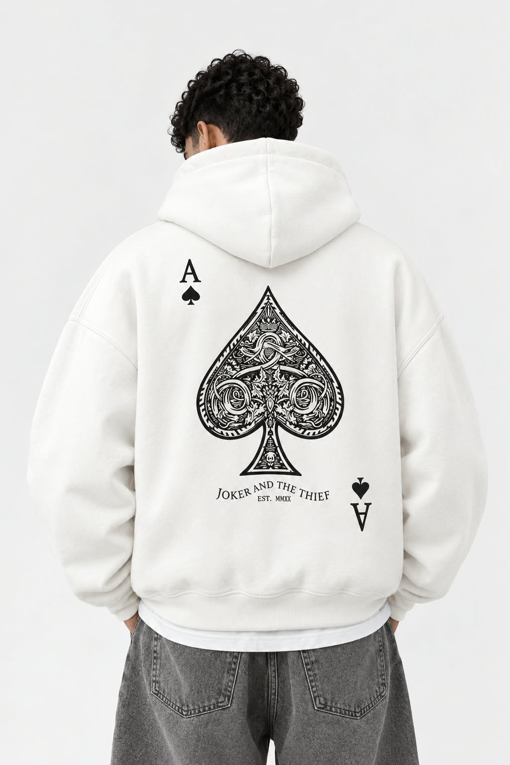 Ace of Spades White Hoodie